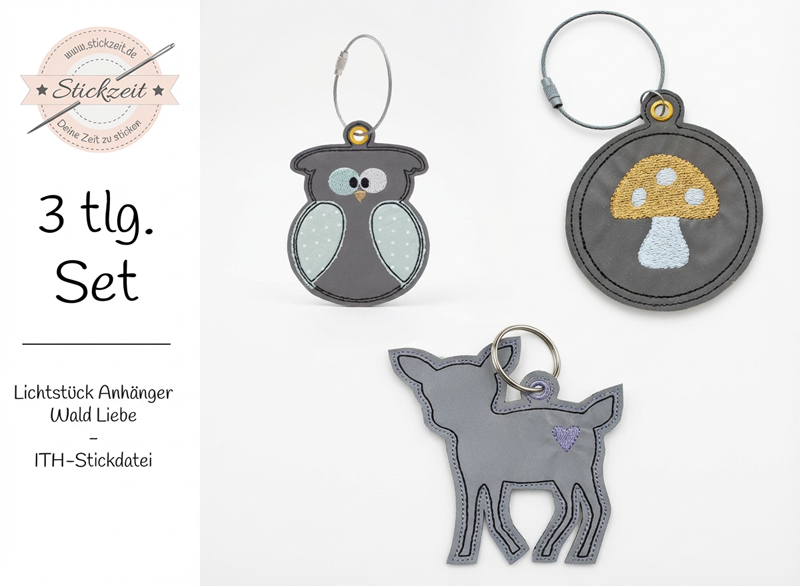 Lichtstück Anhänger Wald Liebe - ITH-Stickdatei